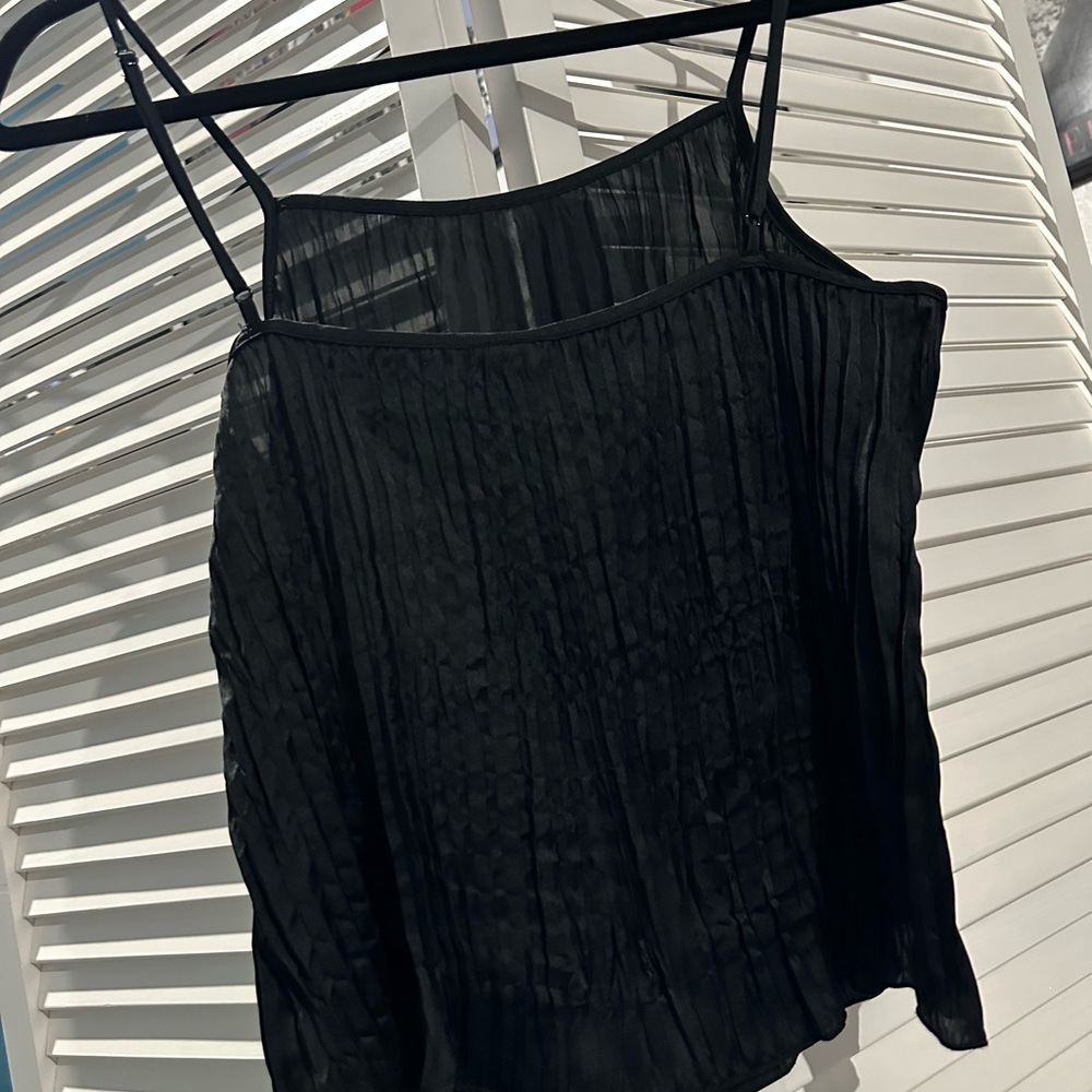 A New Day Charcoal Pleated Blouse